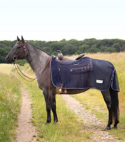 WALDHAUSEN COMFORT Fliegen-Ausreitdecke Western, 135 cm, blau von WALDHAUSEN