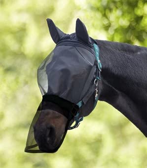 WALDHAUSEN PREMIUM Fliegenmaske, mit Ohren- und Nasenschutz, schwarz, VB von WALDHAUSEN