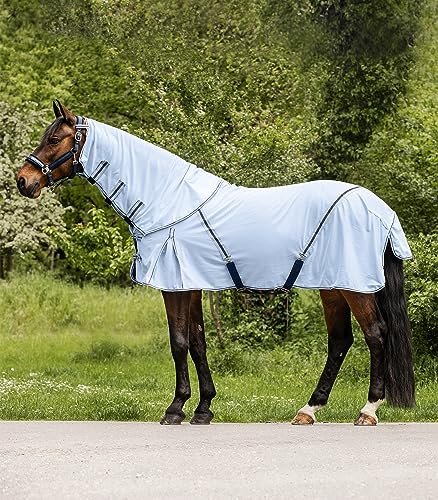 WALDHAUSEN PROTECT Fliegendecke mit abnehmbarem Halsteil, hellblau/nachtblau, 125 cm von WALDHAUSEN