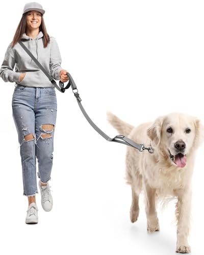 WANFIRE Freihandleinen Hundeleine für Große Mittelgroße Hunde, Fahrradleine Schleppleine Umhängeleine Joggingleine Hunde mit Autositz Sicherheitsschnalle Zum Gehen Joggen Laufen Dog Leash (1.8-2.9m) von WANFIRE