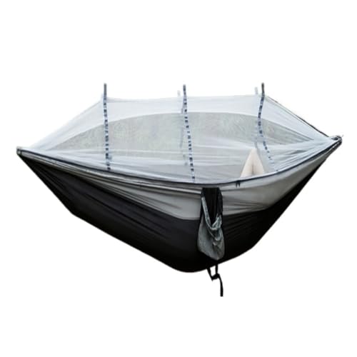 Hängematte Outdoor Camping Doppelt Verbreiterte Hängematte Outdoor Camping Picknick Ausrüstung Verdickte Hängematte Mit Moskitonetz Hängematte im Freien(Gray) von WANGWANGDUI