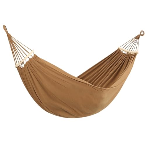 WANGWANGDUI Hängematte Beige Hängematte Outdoor Swing Sommer Camping W Anti-Rollover Home Indoor Einzel-Doppel-Schlafsaal for Erwachsene Hängematte im Freien(Brown,D) von WANGWANGDUI