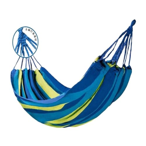 WANGWANGDUI Hängematte Hängematte Im Freien, Schaukel for Erwachsene, Verdicktes Segeltuch, Camping, Freizeit, Einzel- Und Doppelschlafsaal, Hängesessel Hängematte im Freien(Blue,261 * 80cm) von WANGWANGDUI