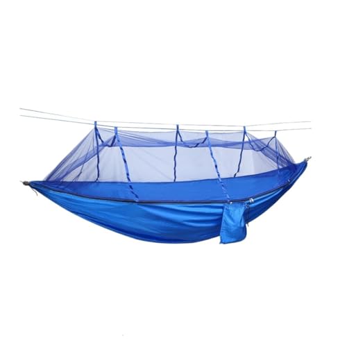 WANGWANGDUI Hängematte Outdoor-Fallschirm-Großhandels-Hängematte Mit Moskitonetz, Anti-Moskito-Nylon-Einzel-Doppel-Camping-Hängematte Hängematte im Freien(Blue) von WANGWANGDUI