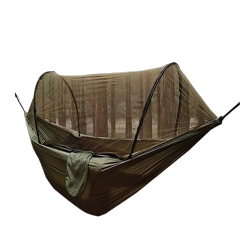 WANGWANGDUI Hängematte Outdoor Hängematte Camping Anti-Rollover mit Moskitonetz Camping Schlafschaukel magische Doppel tragbar Hängematte im Freien(Brown,S) von WANGWANGDUI