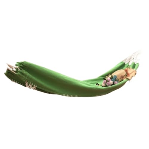 WANGWANGDUI Hängematte Outdoor Quaste Leinwand Hängematte Camping Strand Vergrößerte Doppel Schaukel Böhmischen Outdoor Liefert Hängen Stuhl Hängematte im Freien(Green) von WANGWANGDUI