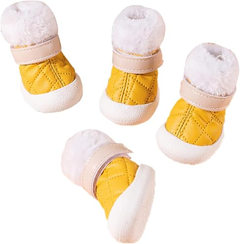 WANGXIAOKE Hundestiefel, wasserdichte Schuhe, stabile Sohlen, atmungsaktive Hundestiefel, geeignet für kleine und mittelgroße Hunde, geeignet für heiße Straßen, 4-teiliges Set von WANGXIAOKE