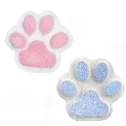 WANWEN Cat Paw Squishy, Handmade Squishy Big Cat Paw Silicone Squeeze Toys for Stress Relief, Squishy Cat Paw Squeeze Toys, Kawaii Squishies PVC Sensory Toys (Pink+Blue) von WANWEN