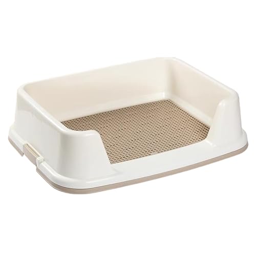 Hundetoilette, Hundetöpfchen for den Innenbereich,Töpfchentablett for Hunde,hochwertige Platte, leicht zu reinigen, 65x50,5x18,5 cm. Geeignet for kleine Hunde, mittelgroße Hunde und große Hunde(Curry) von WANYREN