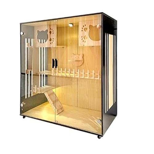 Stuhlabdeckung Cat Villa Platte Seite transparent Luxus Katzenhaus Katzen Brutkäfig Katzenausstellungsschrank Katzenbett Cat Haustier Schrank Katzenraum Wingback-Stuhl-Slipcover von WAOCEO