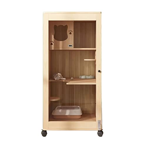 Stuhlabdeckung Katzenkäfig Zuhause Katzenstreu Doppeldecker-Katzenvilla Katzenhaus Innen-Katzenhaus Geschlossener Katzenschrank Katzenhaus aus Holz Wingback-Stuhl-Slipcover von WAOCEO