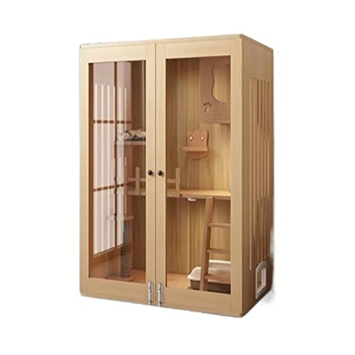 Stuhlabdeckung Katzenkäfig Zuhause Katzenstreu Doppeldecker-Katzenvilla Katzenhaus Innen-Katzenhaus Geschlossener Katzenschrank Katzenhaus aus Holz Wingback-Stuhl-Slipcover von WAOCEO