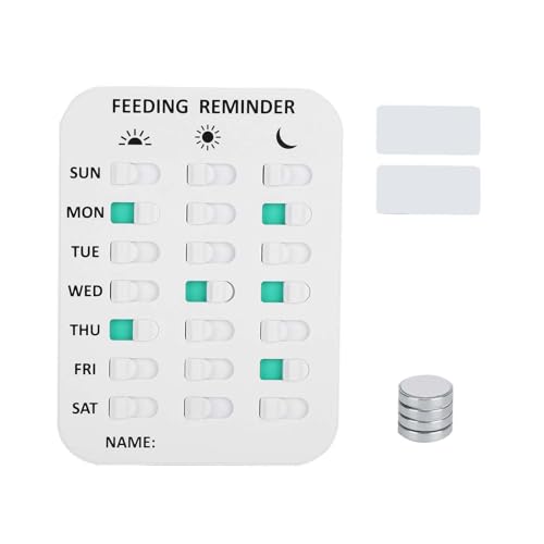 WAONIQ Fütterungserinnerung für Hunde, magnetischer Erinnerungsaufkleber, Erinnerungsaufkleber für die Fütterung von Hunden und Katzen, tägliche Anzeigetabelle für Haustiere mit von WAONIQ