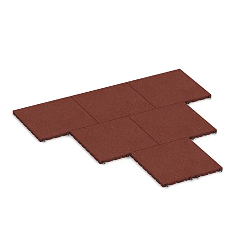 WARCO Hunde Liegematte | 50x50cm | 1,5m² | Ohne Kleben | 6er Set Zwingermatten | Outdoor & rutschfest | 30mm Dicke | Draußen & waschbar | Ziegelrot von WARCO