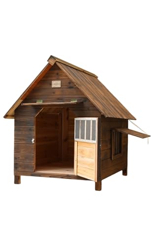 Hundehütte Outdoor Winddicht Holz Hundehütte für kleine und mittelgroße Hunde Indoor und Outdoor Hundehütte Große Hundehütte Winter Hundehütte Haustier Warm Home von WARML