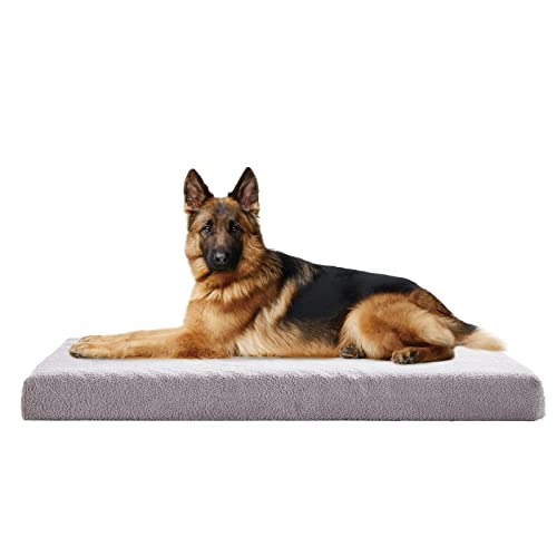 Orthopädisches Hundebett aus Memory-Schaum für große Hunde, kühlendes Hundebett, 119,4 cm, XL, waschbares Hundebett mit wasserdichtem Futter und Gel-Memory-Schaum, bequeme Hundekäfig-Matte, passend von WATANIYA PET