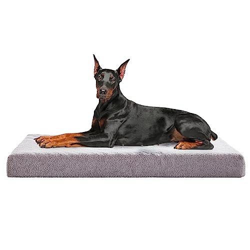 WATANIYA PET Großes Memory Foam Hundebett, Orthopädisches Hundebett Kisten mit Kühlgel-Matratze, waschbarer Plüschbezug und wasserdichtes Futter, mittelgroße, große und XL-Hunde von WATANIYA PET