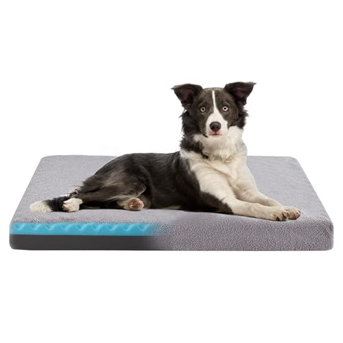 WATANIYA PET Hundebett aus Memory-Schaum für große Hunde (Fleecefell, L-Plus) von WATANIYA PET