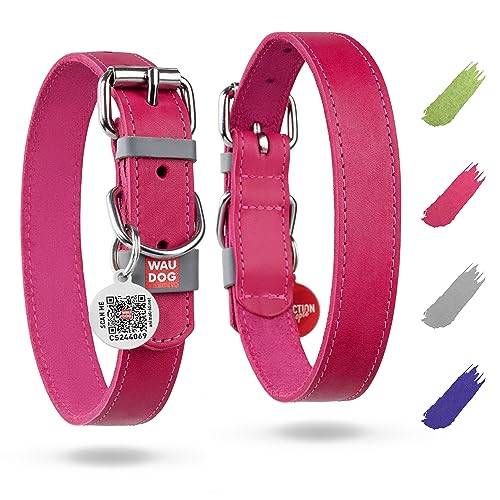 Verstellbares Hundehalsband Leder Hundehalsband Große Hunde Halsband Mittelgroße Hunde Halsbänder Kleine Hunde Halsband Leder Halsband Welpe Verstellbar Digitale Hundemarke von WAUDOG