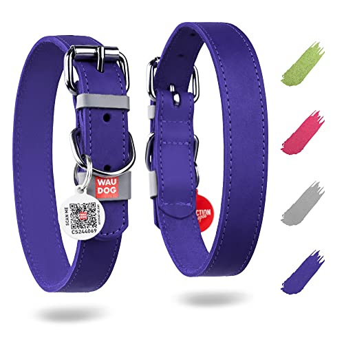 Verstellbares Hundehalsband Leder Hundehalsband Große Hunde Halsband Mittelgroße Hunde Halsbänder Kleine Hunde Halsband Leder Halsband Welpe Verstellbar Digitale Hundemarke von WAUDOG