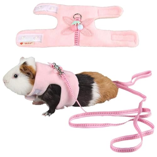 WAVDSYB Meerschweinchen-Geschirr und Leine, weiches Fleece, für Kleintiere, Arbeitsgeschirr, bequem, Hamsterweste, kleine Haustiere, warme Kleidung für Ratten, Frettchen, Rennmäuse, Zuckergleiter, von WAVDSYB