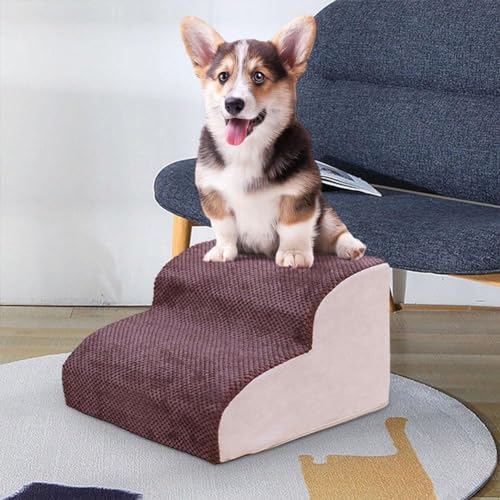 Hundetreppe für Kleine Hunde, 2-stufige Hundetreppe Rampe für Hochbetten und Couch, rutschfeste ausgewogene Haustiertreppe für kleine Hunde und Katzen im Innenbereich von WAXCMXYH