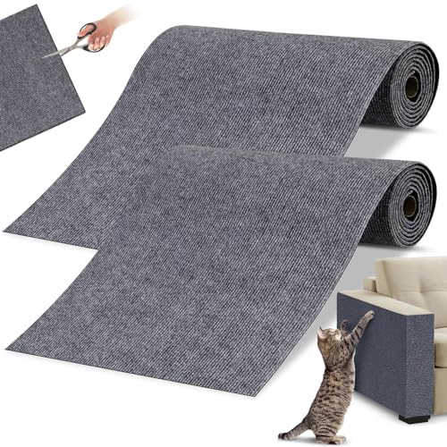 2 Stück Kratzmatte Katzen, 30 x 100 cm Kratzmatte Katze Selbstklebend, Kratzmatte Katze Wand, DIY Zuschneidbare Katzenkratzbretter, Climbing Cat Scratcher für Teppich Möbelschutz von WAYBWZDQ