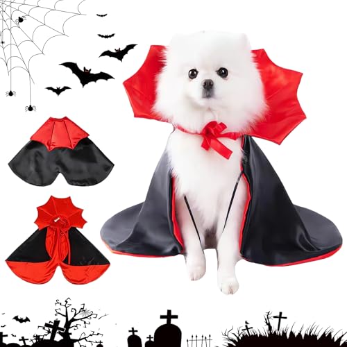 Haustiere Vampir Kostüm Halloween Katzen Kostüm Katze Hund Umhang Kostüm Süßes Vampir Kostüm Haustiere für Welpen Cosplay Halloween Party Dekorationen von WAYBWZDQ