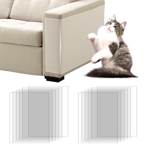 12 Stück Katze Kratzschutz, 30.5 x 43 cm Sofa Kratzschutz Pad mit Selbstklebend Katze Kratzschutzfolie Doppelseitig Kratzpads für Katzen für Sofa Möbel Tür Kratzschutz von WAYBWZDQ