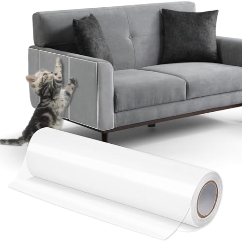 Kratzschutz Katze Tape 20cm x 3m Kratzschutz für Katzen Sofa Transparent Kratzschutz Pad Möbelschoner Katze Möbelschutz Kratzpads für Katzenfür Möbel Couch Tür Wand Kratzabwehr von WAYBWZDQ