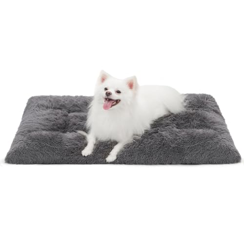 WAYIMPRESS Mittelgroßes Hundebett, Matte für Hundekäfige, flauschig, waschbar, Hundebett für mittelgroße und kleine Hunde, weiche Hundehütte, rutschfest, 76,2 x 50,8 cm, Dunkelgrau von WAYIMPRESS