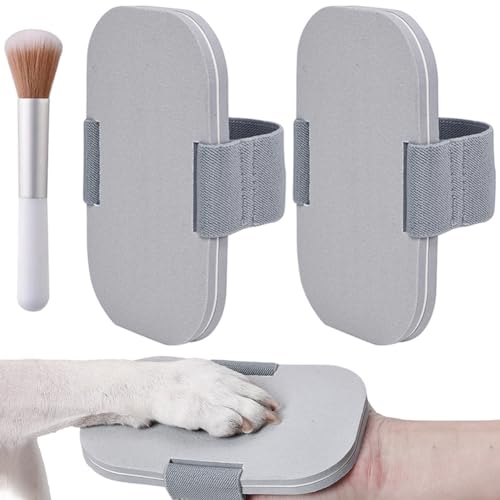 WAYUTO 2 Set Hunde-Nagelkratzbretter und Reinigungsbürste, angstfreie Nagelfeile für Hunde, große Kratzmatte, Handbrett für Nägel, weiche Haustierbürste, Haustierkrallenpflegewerkzeuge von WAYUTO