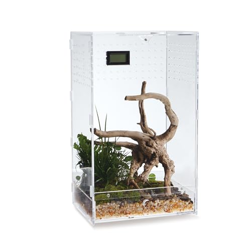 WBHONGHUI Transparentes Terrarium für Reptilien, Acryl, mit Riegel, perfekt für Amphibien und Wirbellose wie Spinnen, Frösche usw., groß, horizontal oder vertikal von WBHONGHUI