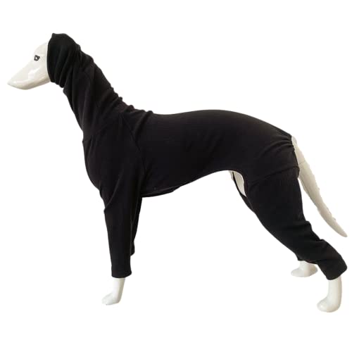 Greyhound-Kleidung – Hunde-Jumpsuit aus weicher Baumwolle, Rollkragen-Overall, Vierbein-Strampler, langärmelig, Sweatshirt, elastischer Einteiler, Schlafanzug für italienische Windhunde, Whippet, von WCDJOMOP