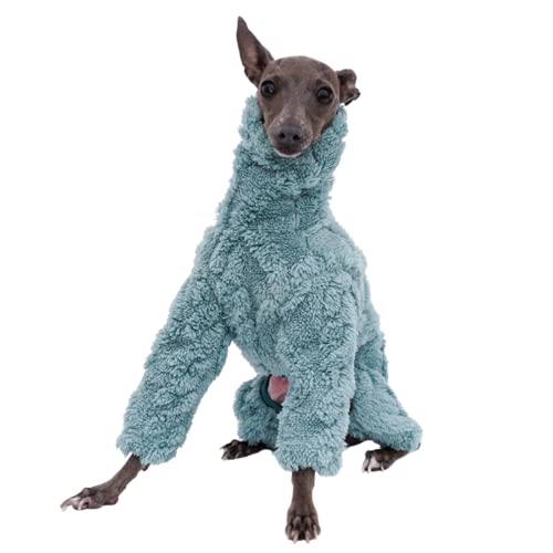 Windhund-Kleidung – Winter-Overall für Hunde, warmer Fleece-Rollkragen-Overall, Vierbein-Strampler, langärmelig, Sweatshirt, dicker Outdoor-Mantel für italienische Windhunde, Whippet, Hirsch, von WCDJOMOP