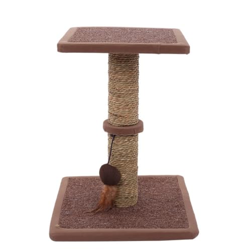 Katzenkratzbaum Katzenklettergerüst, braunes Katzennest, Hanfseil, Katzenspielzeug, Katzenklaue, Schleifsäule, kleine Katzensprungplattform Kratzbaum Katze (Color : LZ0125, Size : A) von WCQSYY