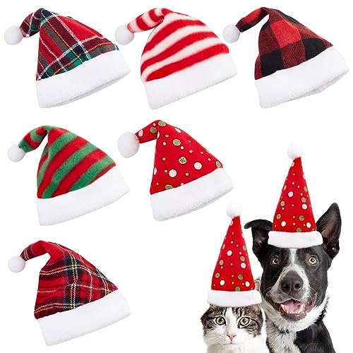 WEBEEDY 12 Stück Haustier Santa Hüte Weihnachtsmütze Kostüm Mini Kleine Haustier Tier Hut Kleine Hund Katze Kleidung für Welpen Kätzchen Kaninchen Outfits Urlaub Party von WEBEEDY