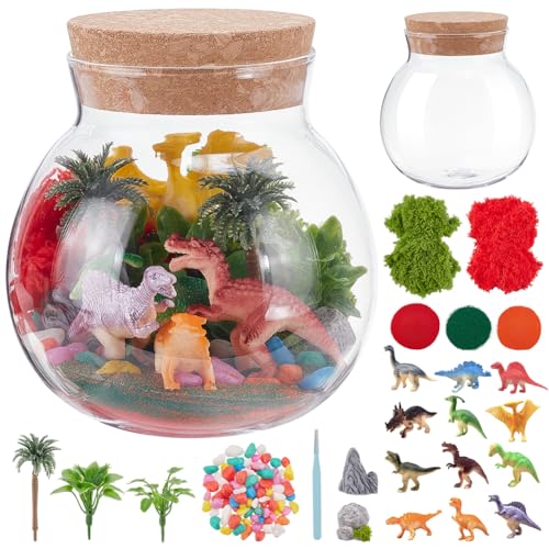 WEBEEDY DIY Dinosaurier Terrarium Bastelset Dinosaurier Miniaturen Kit für Erwachsene, Terrarium Glas Mini Kit mit 12 Stilen Dinosaurier, Simulierte Bäume, Steingarten, DIY Geburtstag Weihnachten WEBEEDY DIY Dinosaurier Terrarium Bastelset Dinosaurier Miniaturen Kit für Erwachsene, Terrarium Glas Mini Kit mit 12 Stilen Dinosaurier, Simulierte Bäume, Steingarten, DIY Geburtstag Weihnachten von WEBEEDY