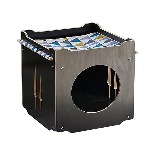 WECLMH Cat House Wood, Innen Haustier Aktivität Möbel Haus Spielen Für Kätzchen, Hängematte/Sitzstangen Für Kätzchen, Wild Streunen Katzenheim, Freien Wasserdicht Schutz Katze Eigentumswohnung (Colo von WECLMH