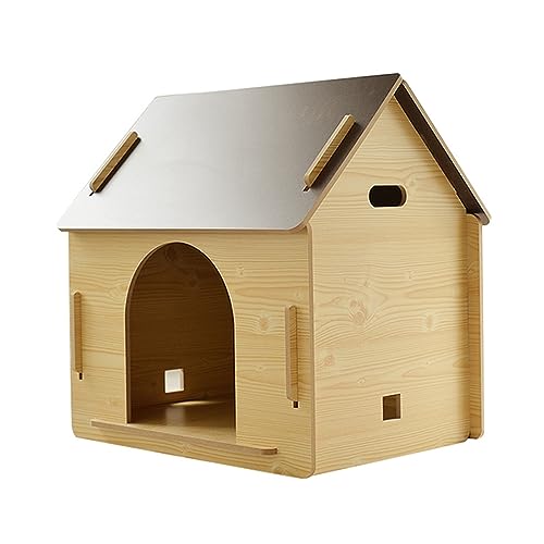 WECLMH Cat House Wood, Katze Eigentumswohnung, Draussen Innen Kätzchen Hauskäfig, Pet Spielen Haus Und Rastplatz, Gemütlich Belüftung Pet Habitat Wild Streunen Katzenunterkunft (Color : Red Pine, SI von WECLMH