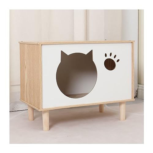 WECLMH Cat House Wood, Katze Eigentumswohnung Schlafen, Innen Dekorativ Möbel Haustier-Kabine, Gemütliche Sitzstangen, Stabil Katzengehege Haustier Spielen Haus Aktivitätszentrum (Color : Wood Color von WECLMH