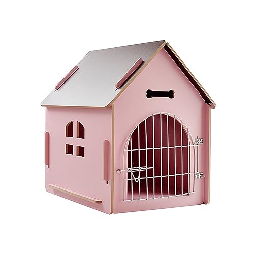 WECLMH Dog House, Freien Innen Katzenhaus, Außen Abschließbar Tür Katzenhäuser, Wild Streunen Katze Unterstand, Katze Eigentumswohnung, Garten Balkon Haustier-Kabine (Color : Pink, Size : 40x51x52CM von WECLMH