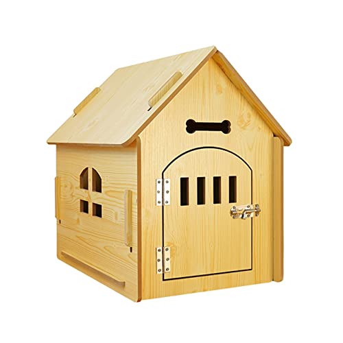 WECLMH Dog House, Haustier-Kabine, Haus Der Katze In Haustierzubehör, Wetterfest Hölzern Katzenhaus, Drinnen Draußen Dekorativ Möbel Käfig Für Haustiere, Wild Pet Schutz (Color : Natural, Size : 39x von WECLMH