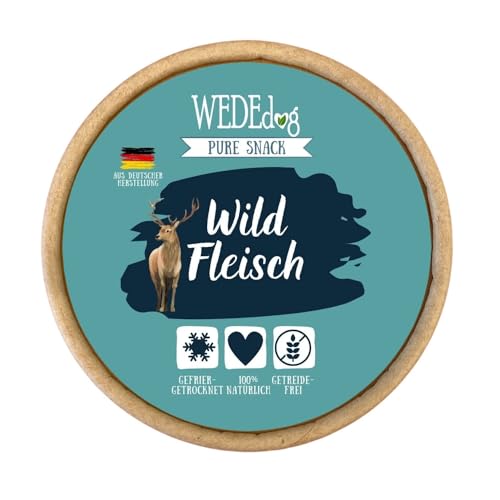 WEDEdog Pure Snack I Gefriergetrocknetes Wildfleisch I Premium Hundesnack I gefriergetrocknete Hunde Leckerlis & Natursnack von WEDEdog