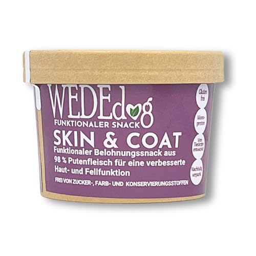 WEDEdog Skin & Coat 80g | Hochwertiger Hundekausnack für Fellpflege und gesunden Stoffwechsel | Entwickelt von Dr. Wilfried Tiegs von WEDEdog