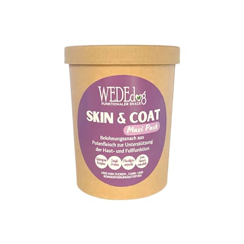 WEDEdog Skin & Coat Maxi 350g | Hochwertiger Hundekausnack für Fellpflege und gesunden Stoffwechsel | Entwickelt von Dr. Wilfried Tiegs von WEDEdog
