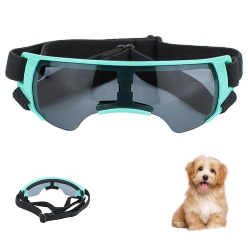 Sonnenbrille für Hunde, Anti-UV-Hunde-Sonnenbrille, verstellbarer UV-Schutz, Welpen-Outdoor-Brille, bietet Schutz für die Augen des Haustiers, zum Autofahren/Outdoor-Aktivitäten (blau) von WEEVDRIE