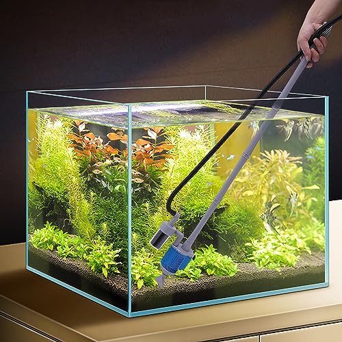 WEIGR Mulmsauger Aquarium Elektrisch Handpumpe - Effizienter Wasserwechsel und Sand/Kies Reiniger für Fischbehälter, Staubsauger Siphon zur schnellen Aquarium Wasserreinigung und Sandwaschung von WEIGR