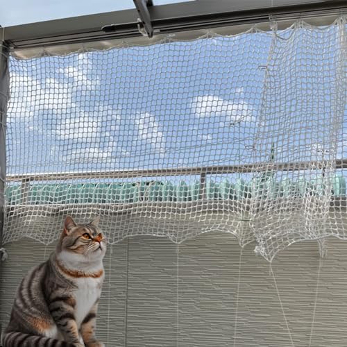 WEIKAXIMU Netz Katzennetz für Balkon mit Rausfallschutz, Sicherheitsnetz, Fensterschutz und vielseitigem Kletternetz Schutznetze für Erholungseinrichtungen (1.5m×3m) von WEIKAXIMU