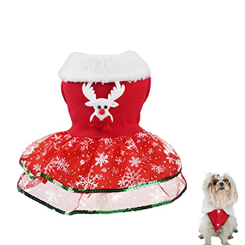 WEITING Haustier-Weihnachtsrock, Weihnachts- -Outfits Rock mit Weihnachtsmann, Winterkleidung, Thermo-Weihnachtskleidung, Haustierkleidung, Weihnachtsoutfit für Katzen und Hunde von WEITING